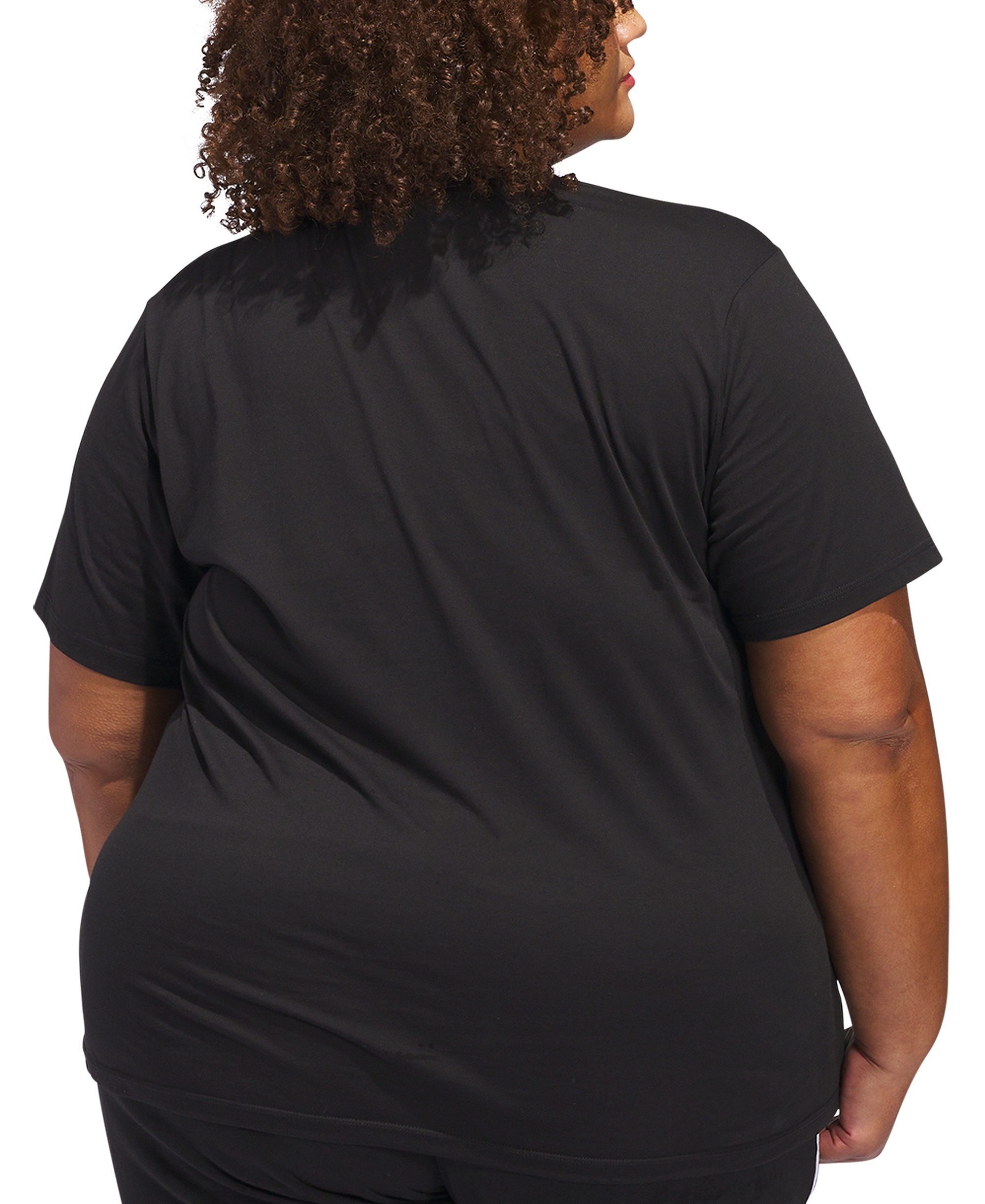 adidas Women's Short-Sleeve Cotton Crewneck Logo T-Shirt - Black