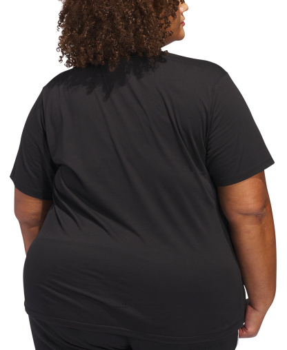 adidas Women's Short-Sleeve Cotton Crewneck Logo T-Shirt - Black