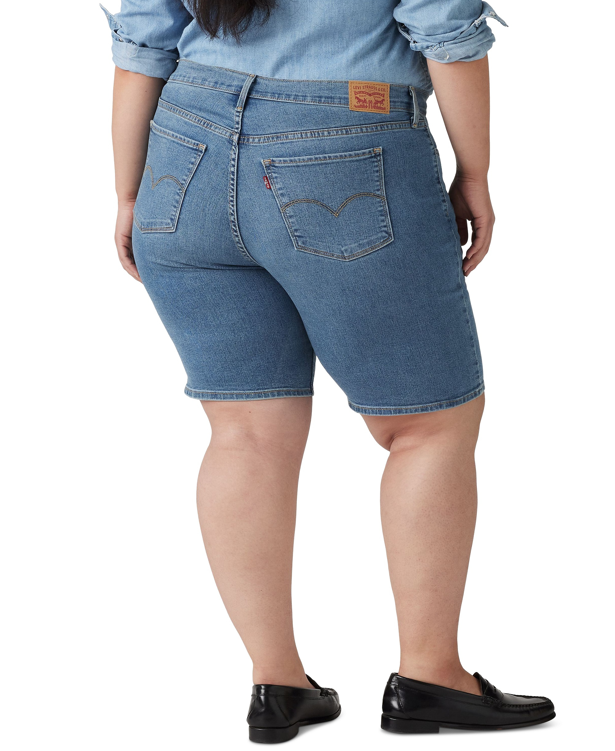 Levi's Women's Mid-Rise Shaping Bermuda Shorts - Camp Denim
