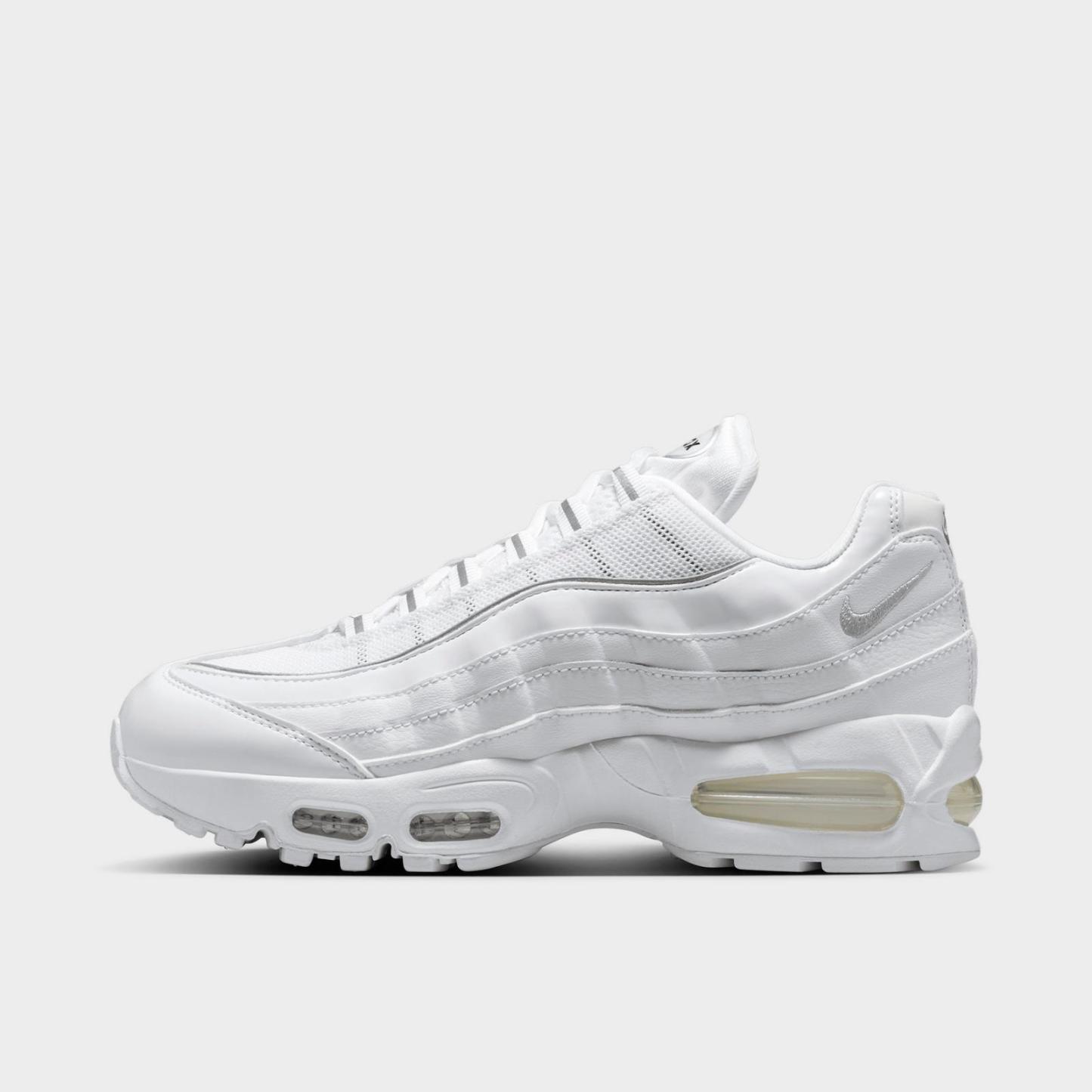 Women's Nike Air Max 95 Big Bubble Casual Shoes - White/Black/Reflect Silver/Metallic Silver