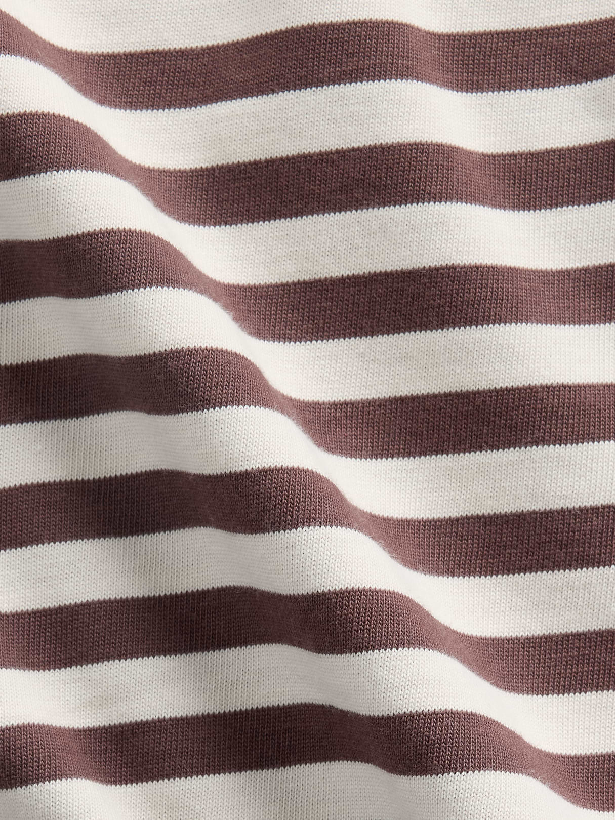 Knit Oversized Crop T-Shirt - Brown stripe