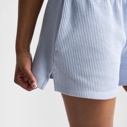 Women's Nike Sportswear Chill Waffle Loose Mid-Rise Shorts - Hydrogen Blue/Sail