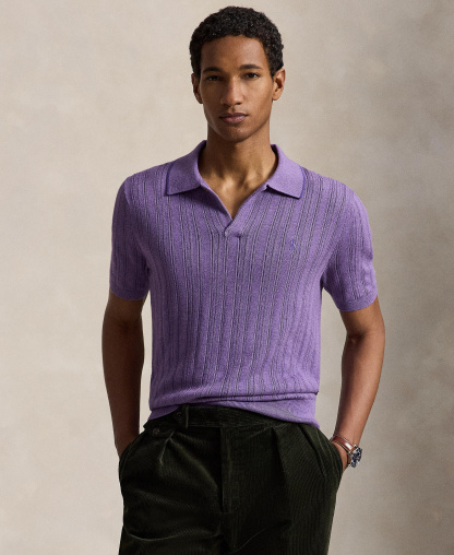 Polo Ralph Lauren Men's Textured Cotton Polo Shirt - Light Coronet Purple Heather