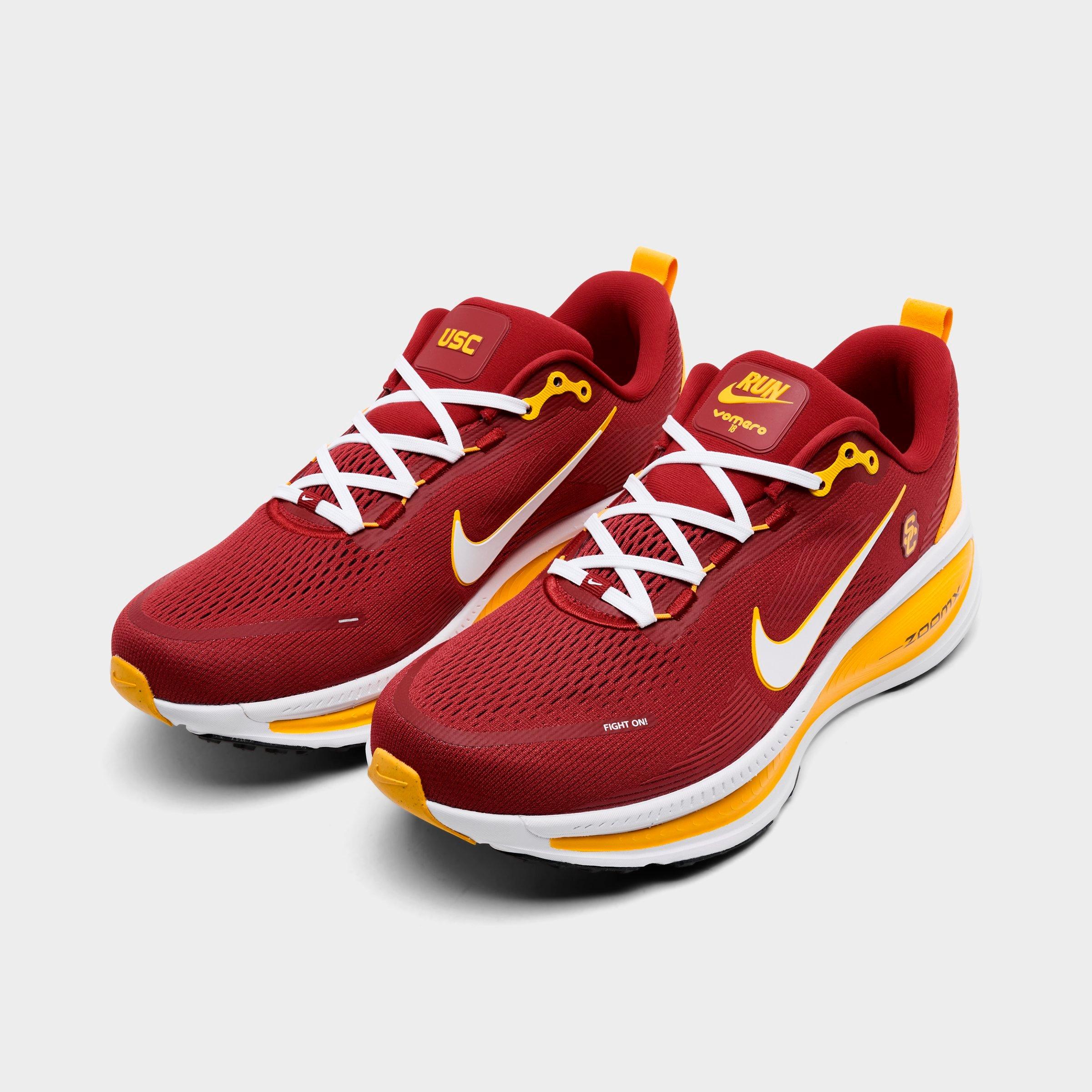 Men's Nithtke Vomero 18 Purdue Boilermakers Running Shoes - Part 1 - Team Crimson/University Gold/White - Both shoes facing left