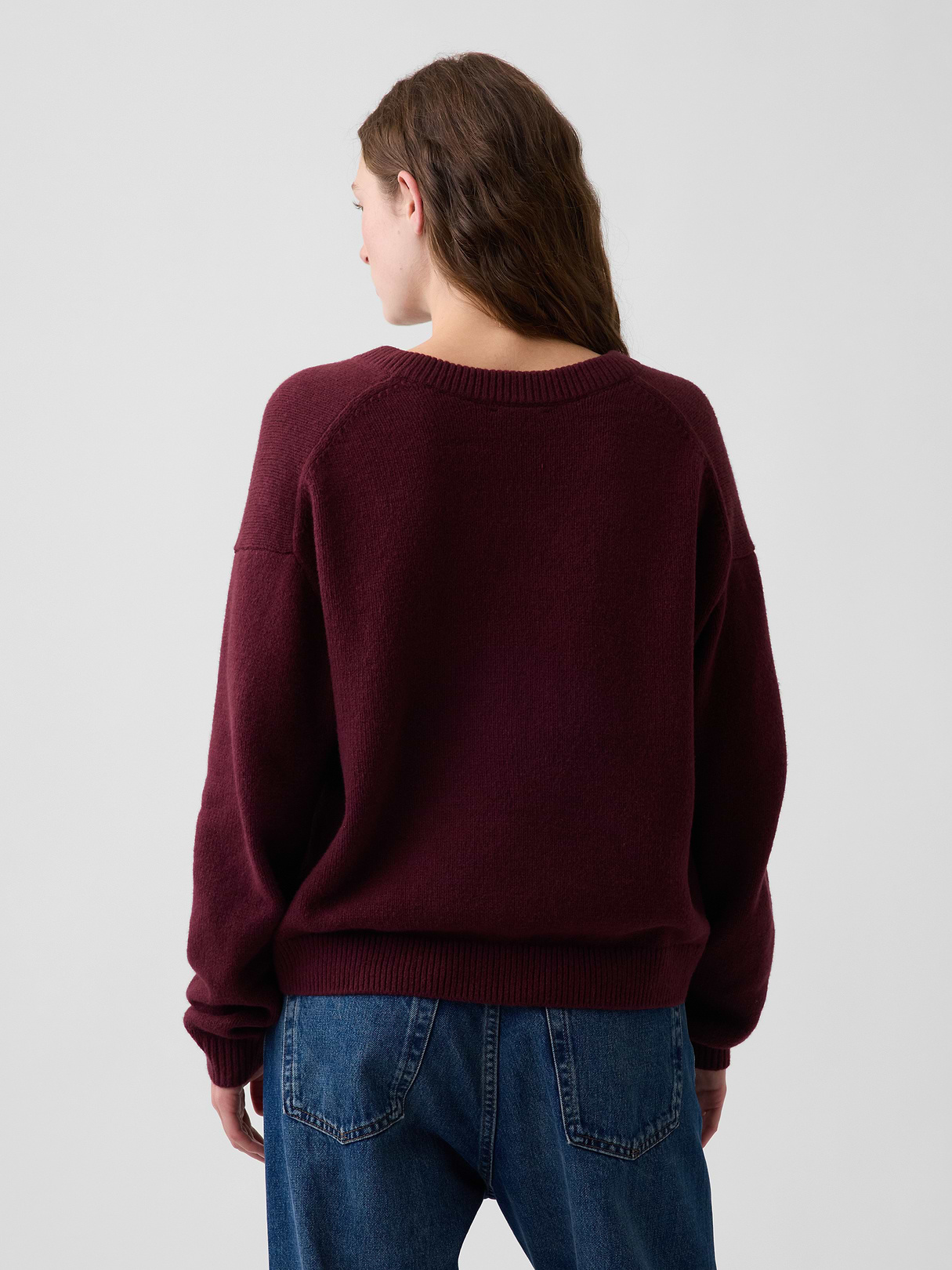 CashSoft Oversized V-Neck Sweater - Noir red