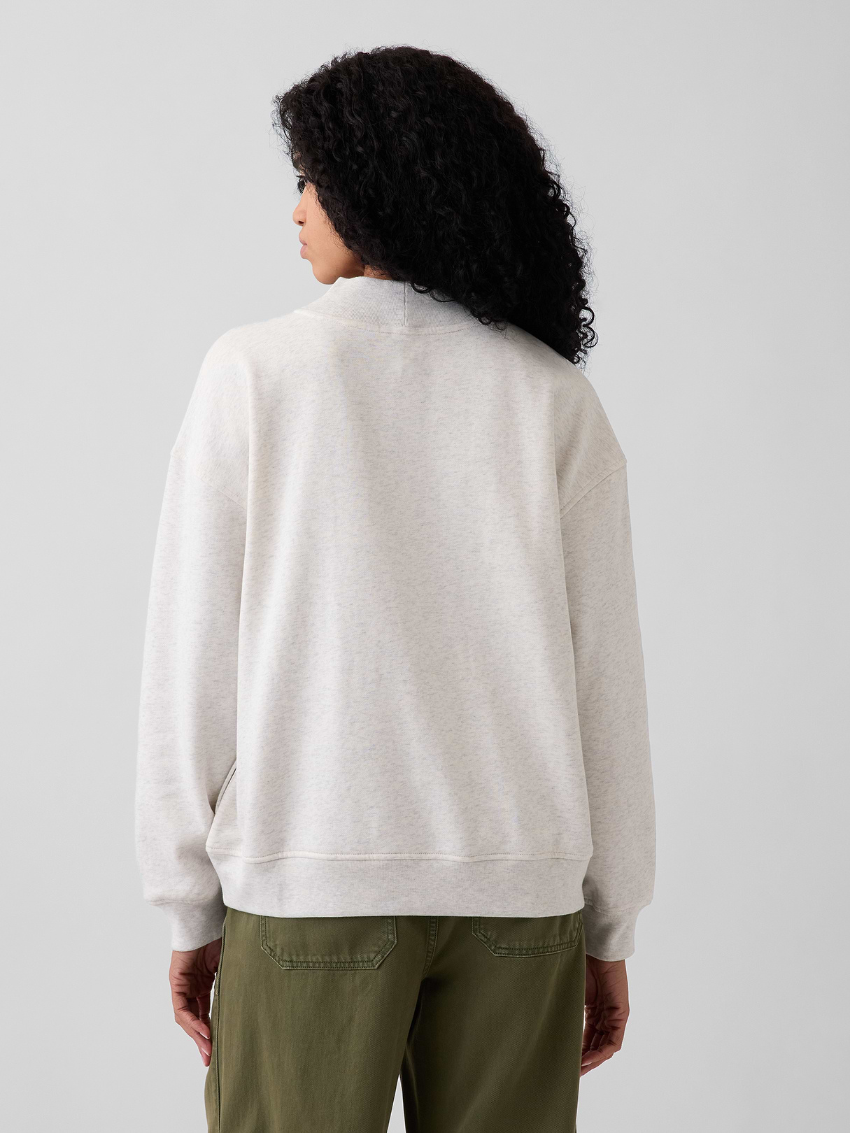 VintageSoft Oversized Mockneck Logo Sweatshirt - Brannan bear heather grey