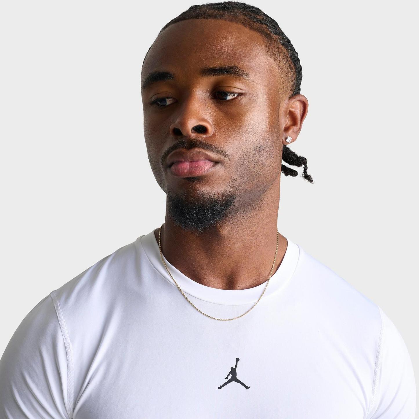 Men's Jordan Sport Dri-FIT Compression Top - White/Black - view 5
