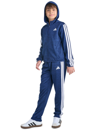 adidas Boys' 8-20 Long-Sleeve Hooded Jacket - Dark Blue Heather