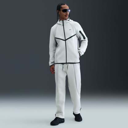 Nike Tech Men's Colour-Block Full-Zip Fleece Windrunner Jacket - Light Silver/Light Smoke Grey/Black