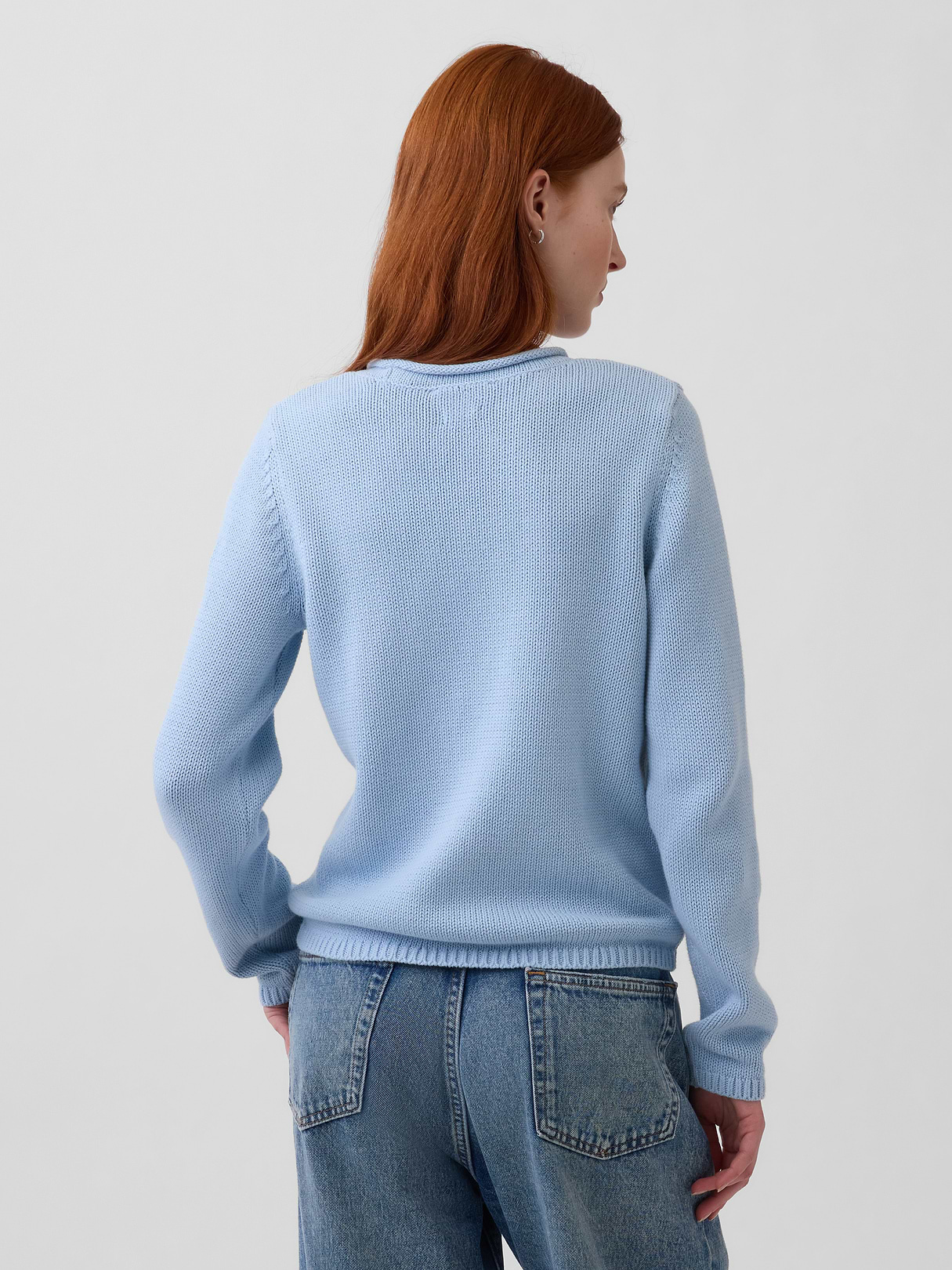 100% Cotton Rollneck Sweater - Sail blue