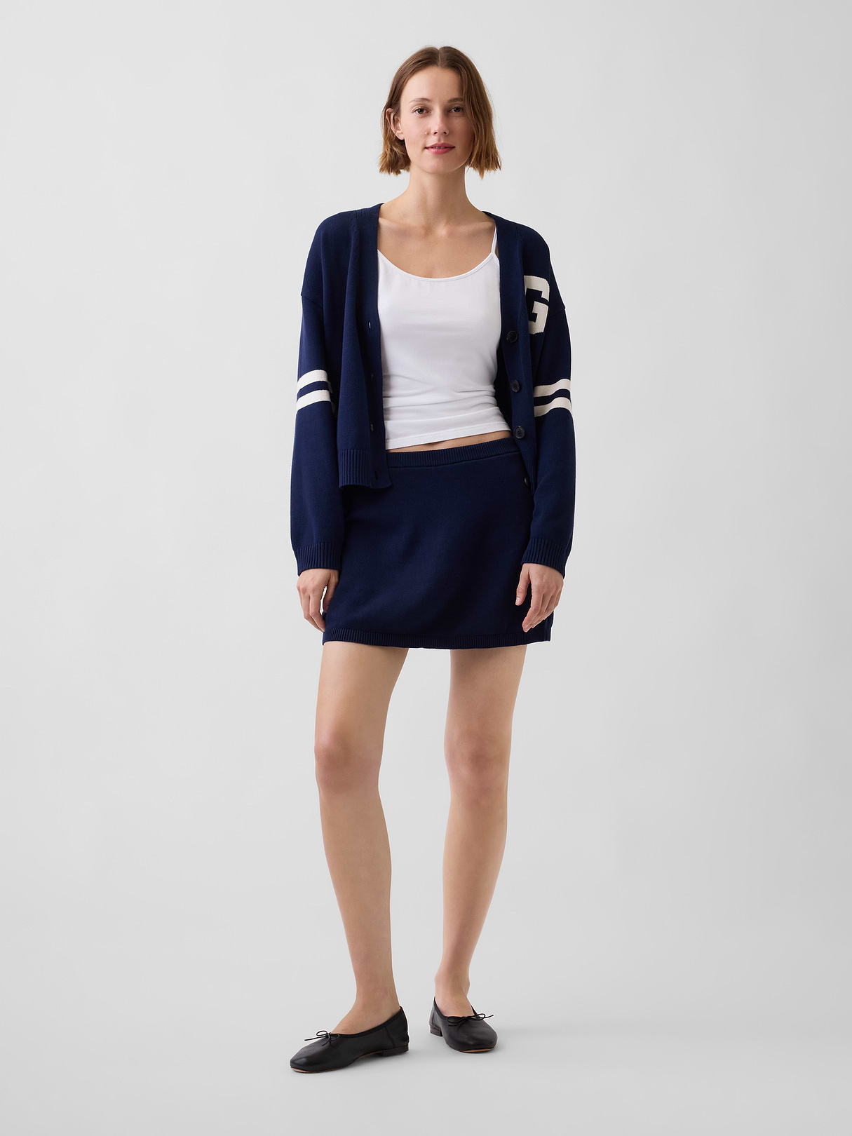 100% Cotton Oversized Cardigan Sweater - Tapestry navy blue