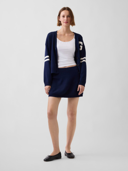 100% Cotton Oversized Cardigan Sweater - Tapestry navy blue
