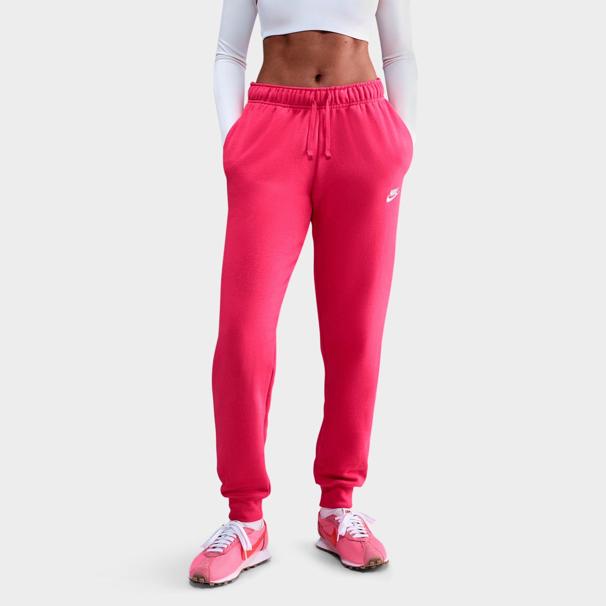Women's Nithtke Sportswear Club Fleece Mid-Rise Jogger Pants - Rush Pink/White