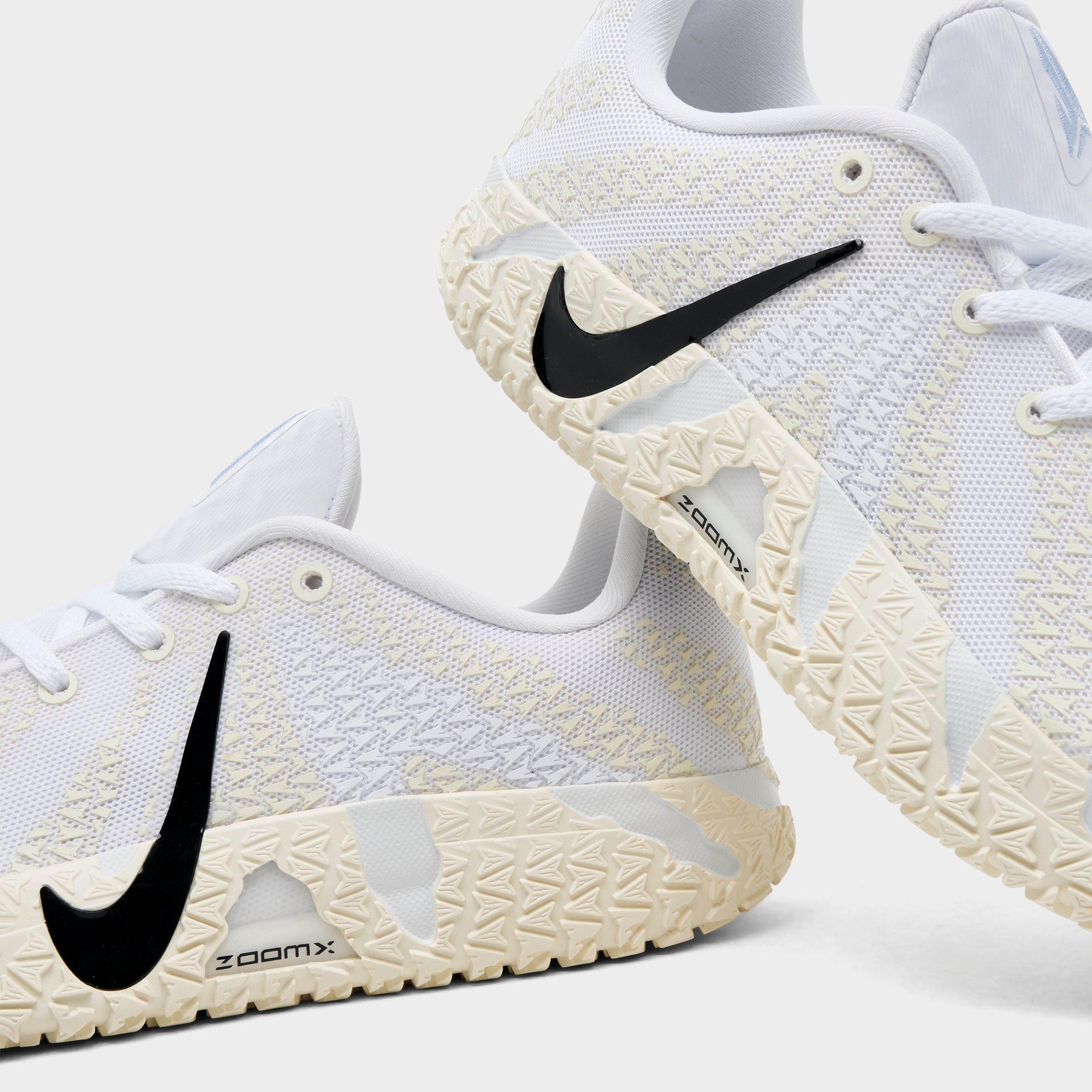 Big Kids' Nithtke Ja 3 Basketball Shoes - White/Coconut Milk/Desert Khaki/Black - Detail shot