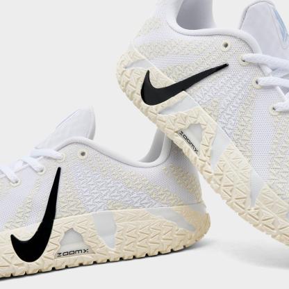 Big Kids' Nithtke Ja 3 Basketball Shoes - White/Coconut Milk/Desert Khaki/Black - Detail shot