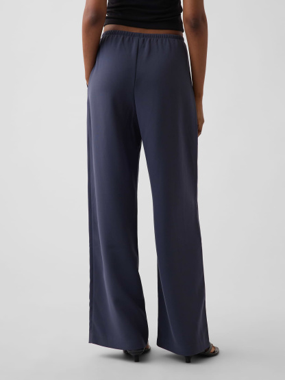 Easy Wide-Leg Pants - Blue slate