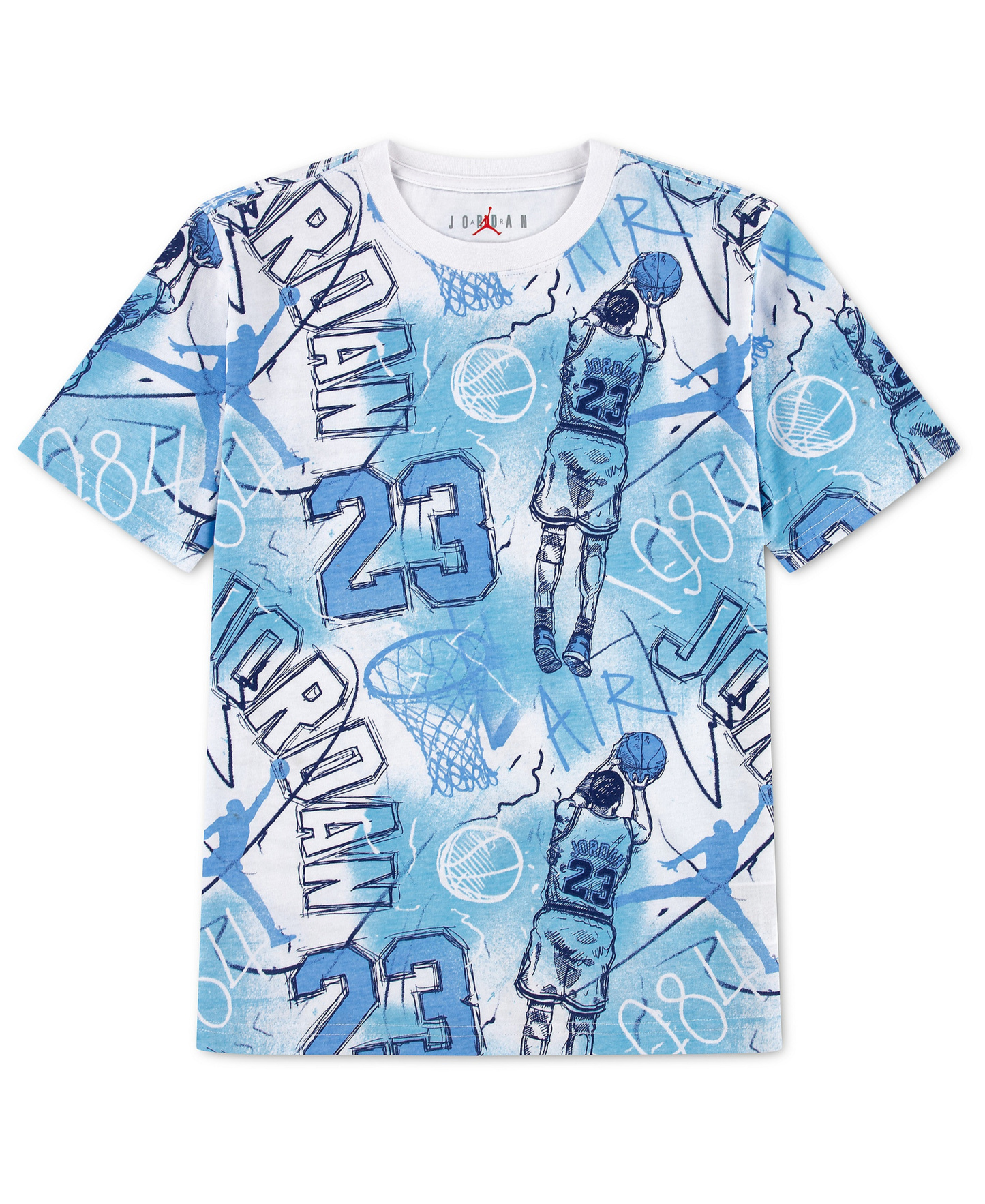 Jordan Boys' 8-20 Notebook Doodle Printed Short-Sleeve T-Shirt - White