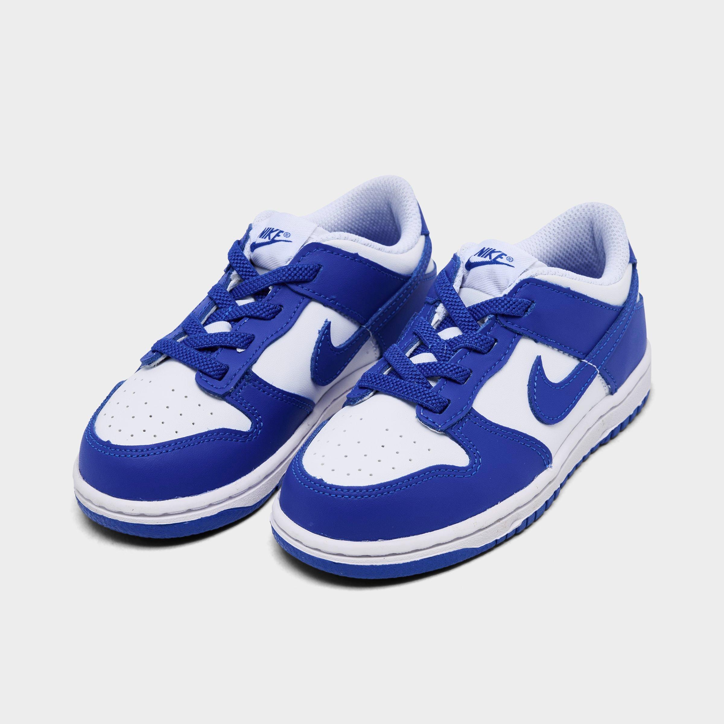 Kids' Toddler Nithtke Dunk Low Casual Shoes - White/Concord - Both shoes facing left