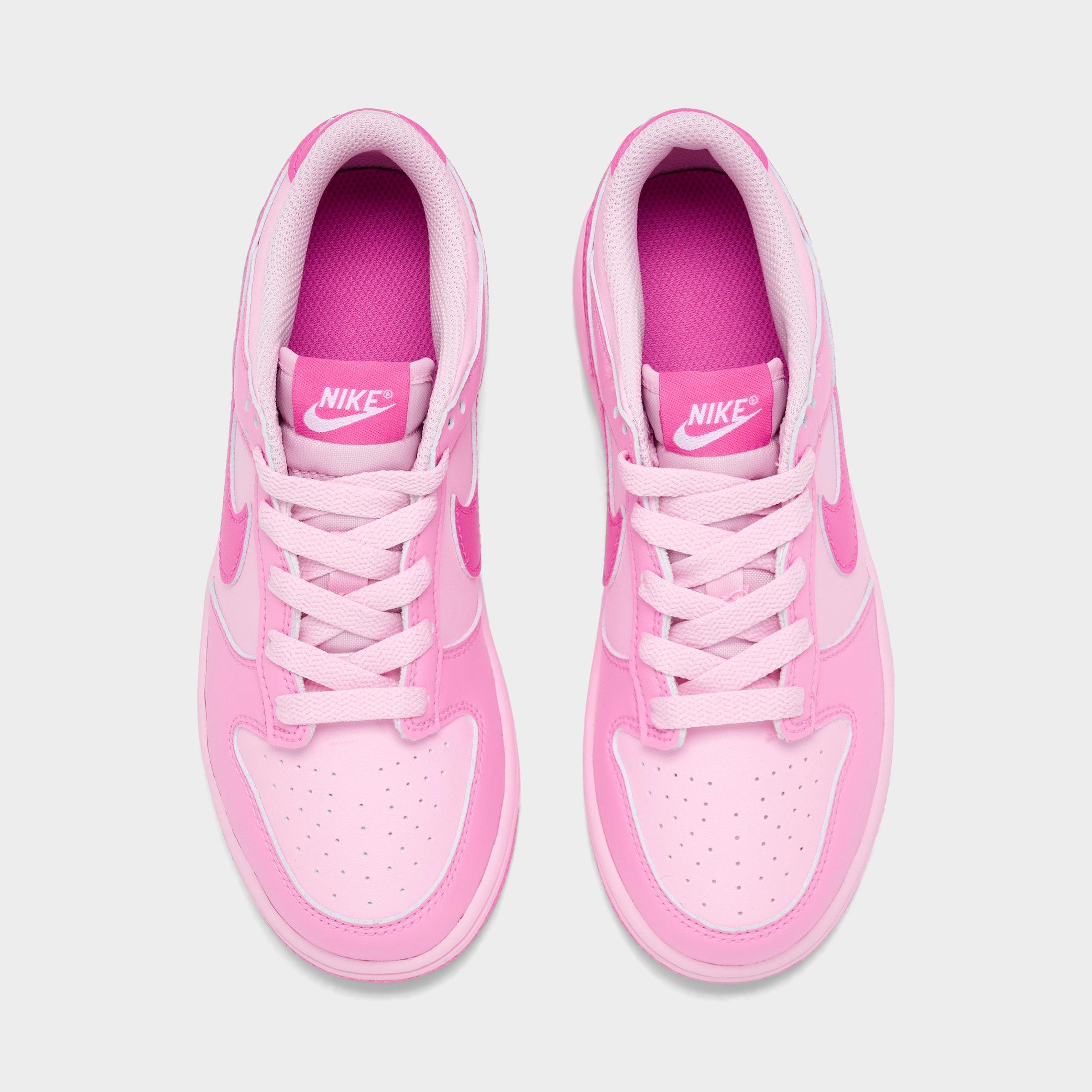 Girls' Little Kids' Nithtke Dunk Low Casual Shoes - Pink Rise/Playful Pink/Pink Foam/White - Top view