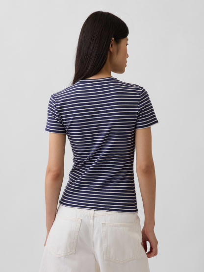 CloseKnit Jersey T-Shirt - Navy blue & white stripe