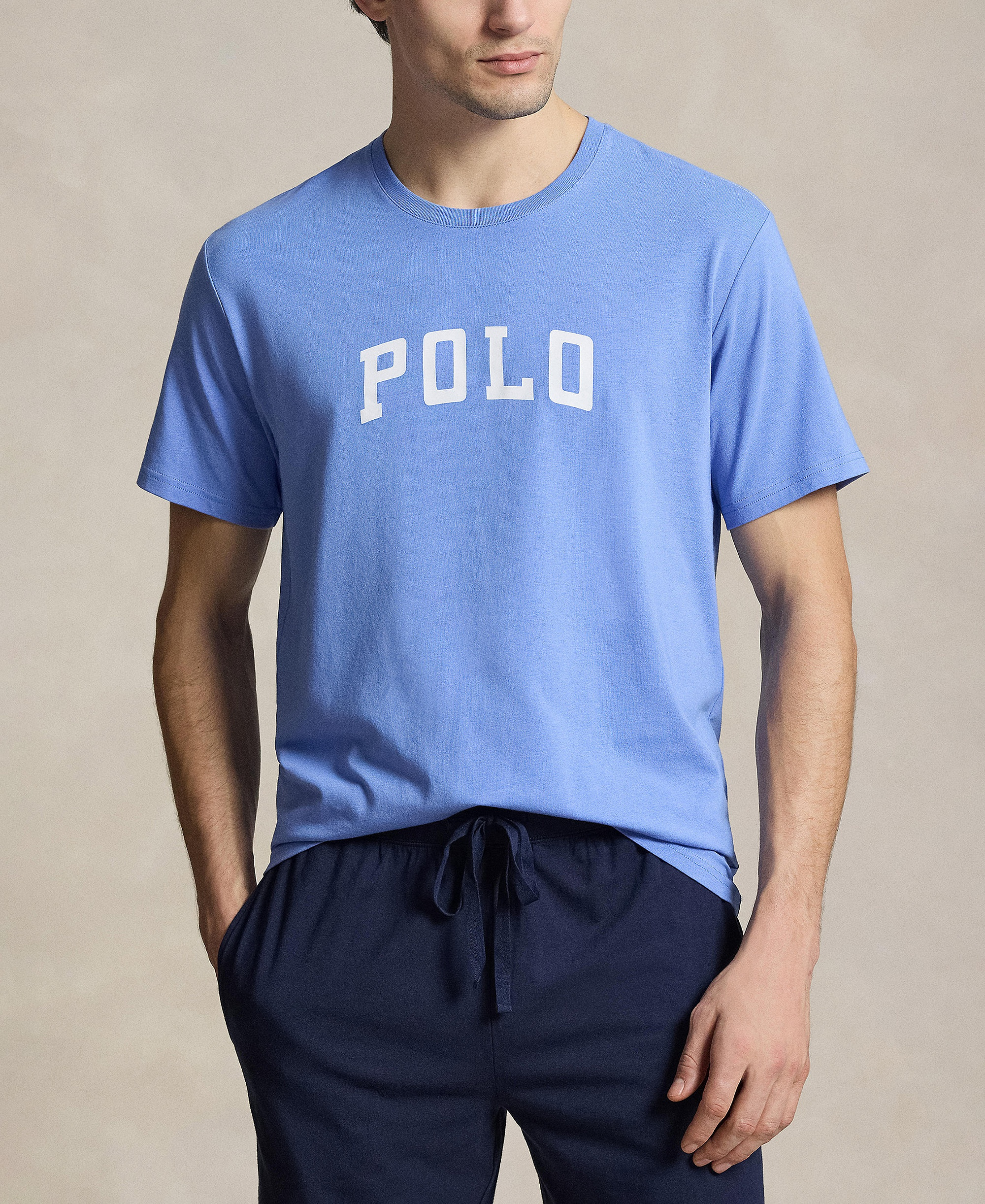Polo Ralph Lauren Men's Crewneck Pajama T-Shirt - Harbor Island Blue/White Logo