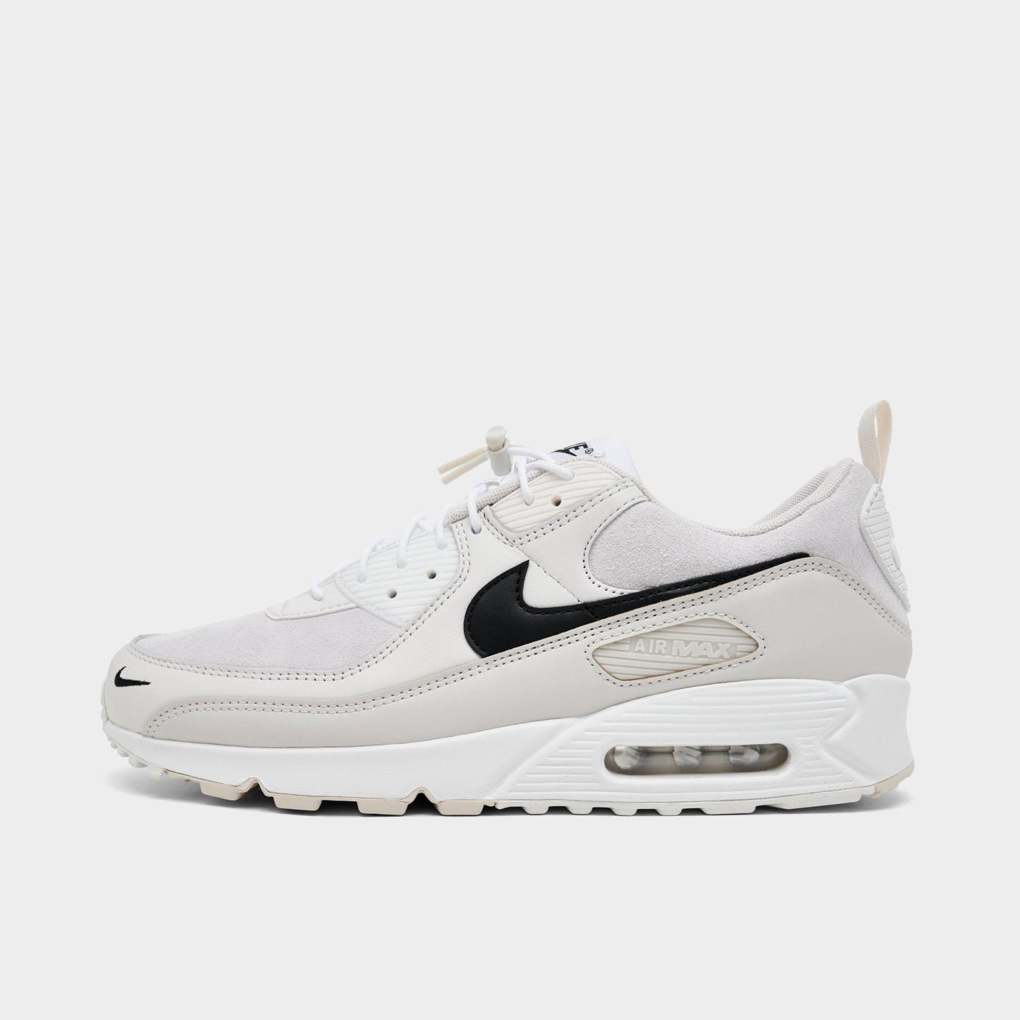 Men's Nithtke Air Max 90 Casual Shoes - Part 3 - White/Light Orewood Brown/Phantom/Black - Left shoe facing left. Outside of the shoe.