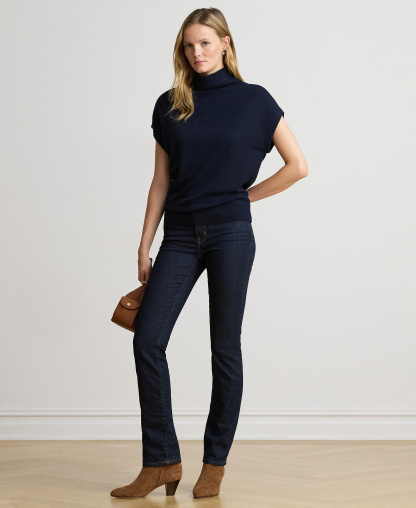 Lauren Ralph Lauren Women's Mock-Neck Cap-Sleeve Sweater - Lauren Navy