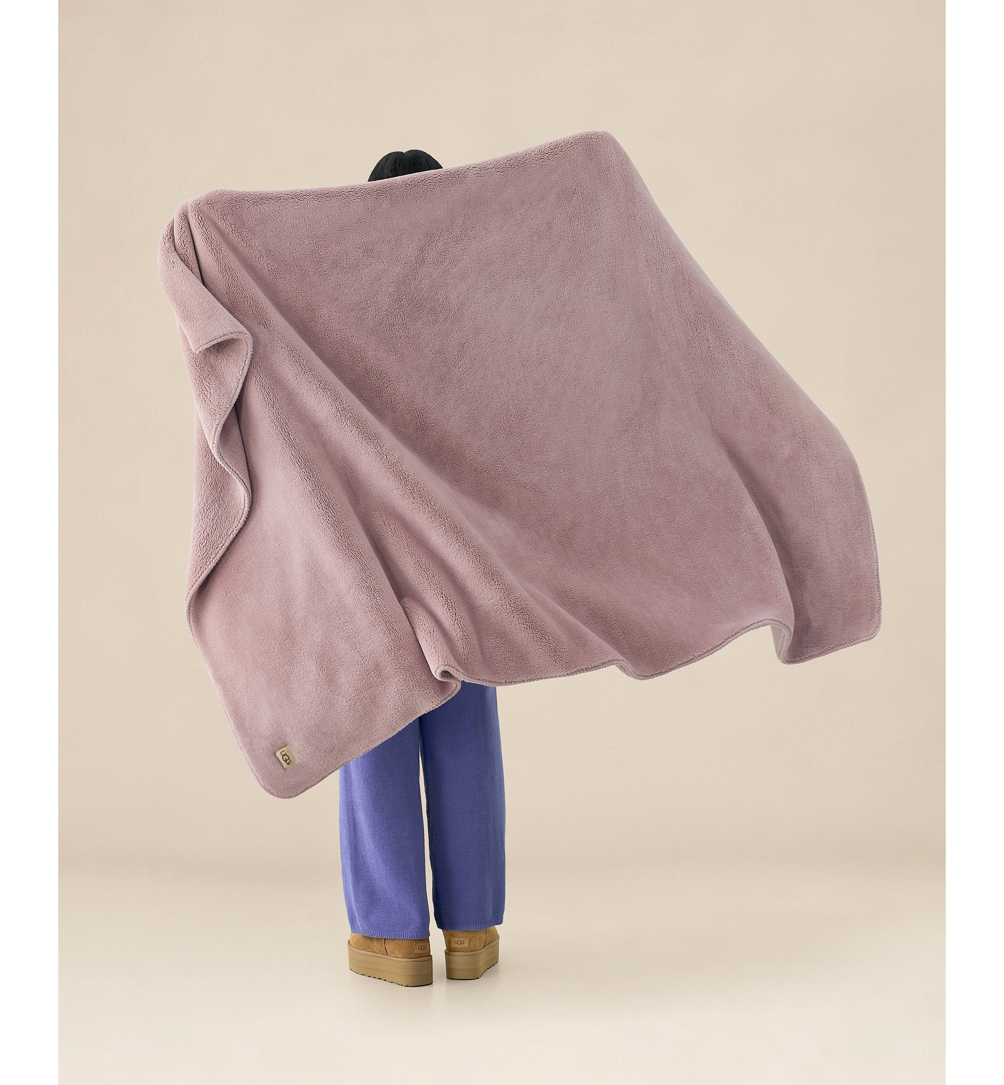 UGG® Saige Plush Throw, 50" x 70" - Rosewood