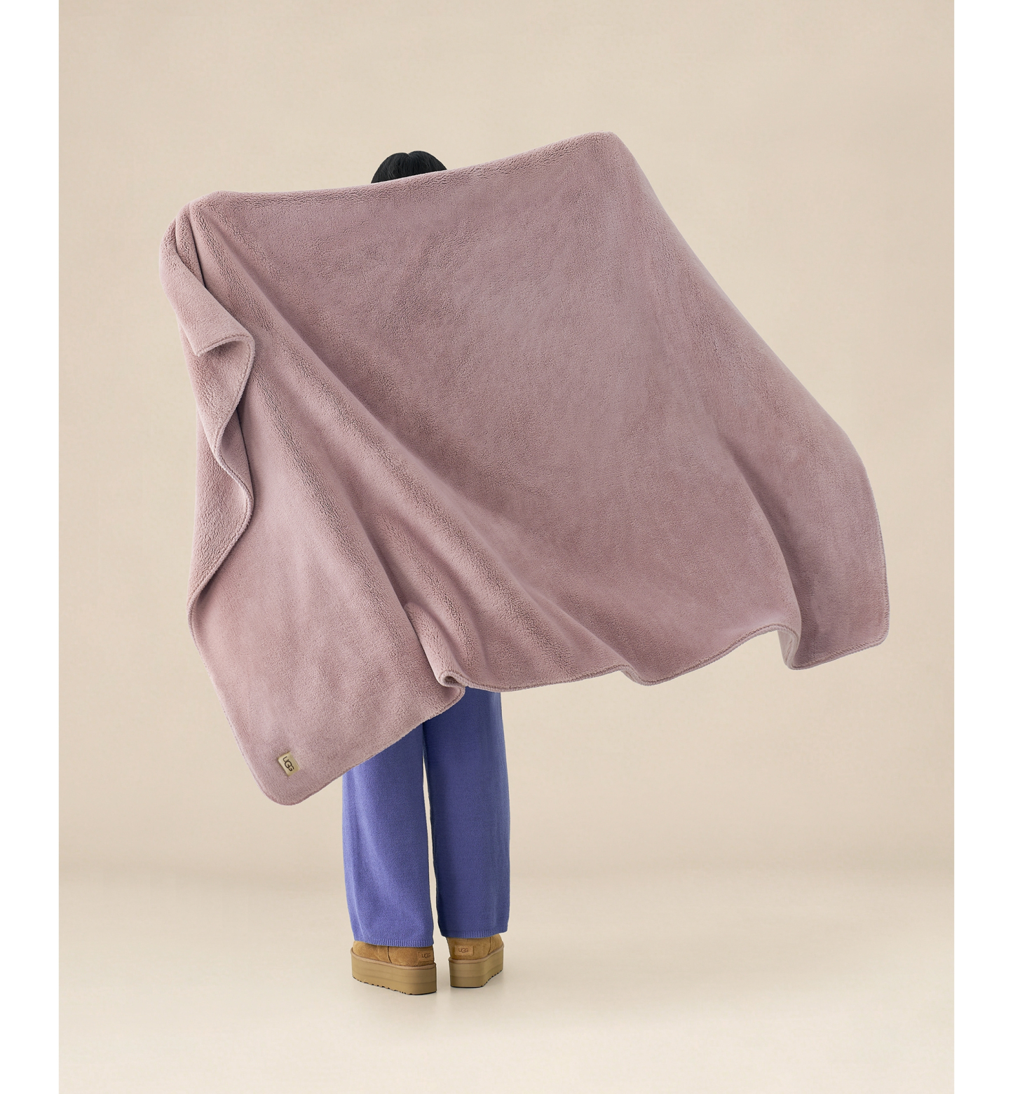 UGG® Saige Plush Throw, 50" x 70" - Rosewood