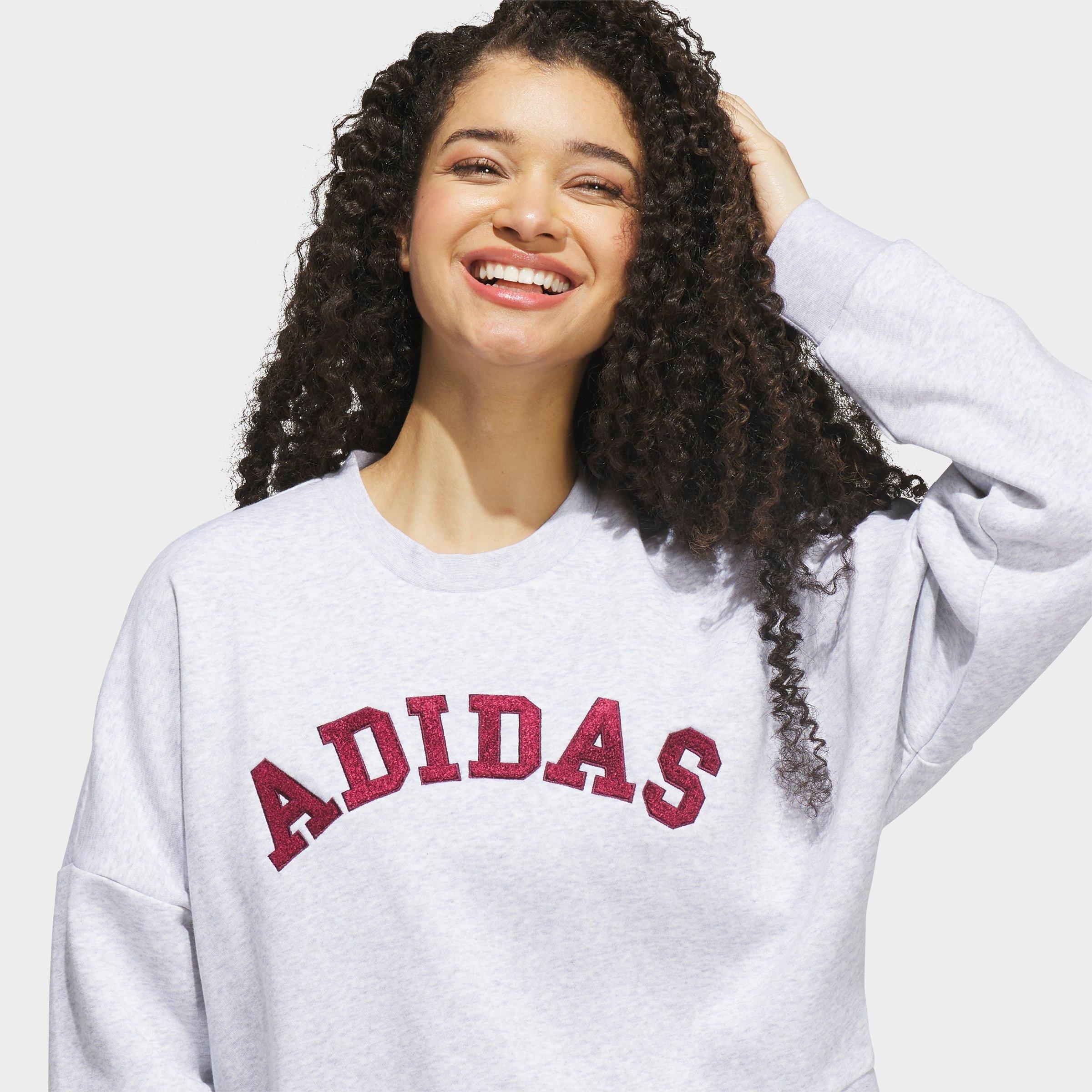 Women's adidas Sportswear Chenille Logo Graphic Sweatshirt - Light Grey Heather