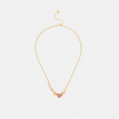 Celestial Stars And Hearts Necklace - Gold/Multi - view 3