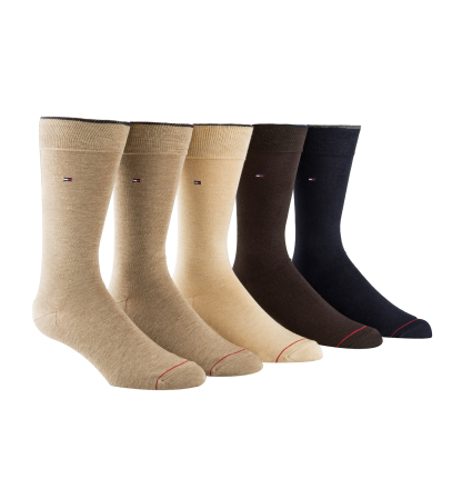 Tommy Hilfiger Men's Dress Socks, 5-Pack - Tan/Brown/Black