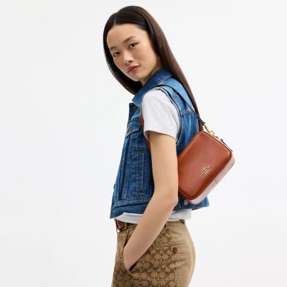 Mini Carey Crossbody Bag - Gold/Cinnamon - view 2