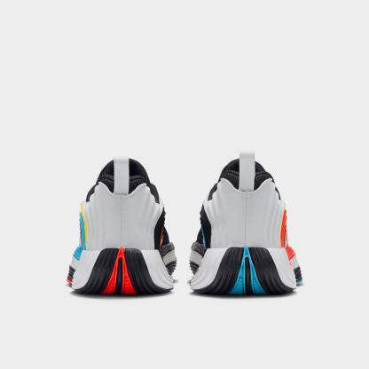 Little Kids' Nithtke Giannis Immortality 5 Basketball Shoes - Off White/Picante Red/Current Blue/Black - Back view