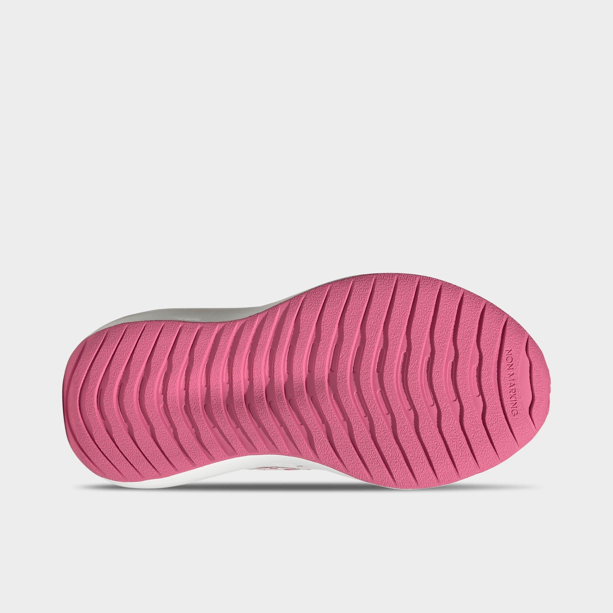 Little Kids' adidas Runfalcon 6 Hook-And-Loop Stretch Lace Casual Shoes - Core White/Distilled Pink/Pink Fusion - Bottom view