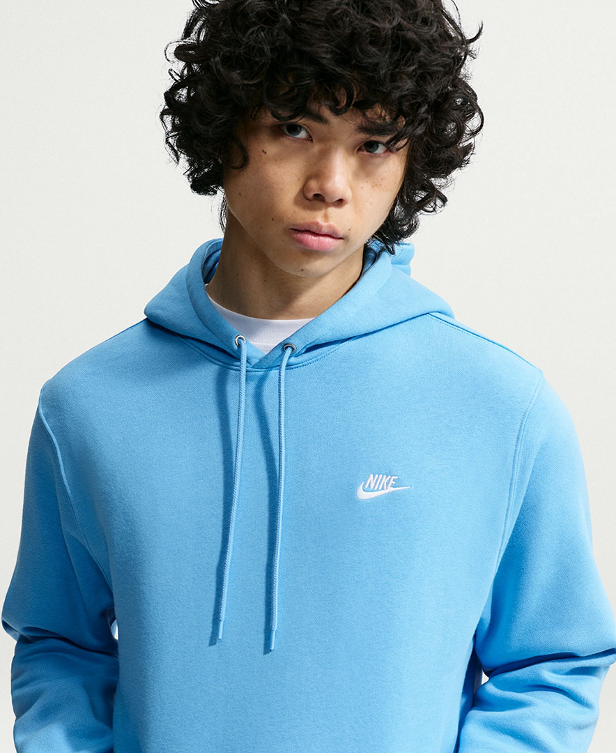 Nike Men's Club Pullover Fleece Hoodie Logo - Football Blue/White
