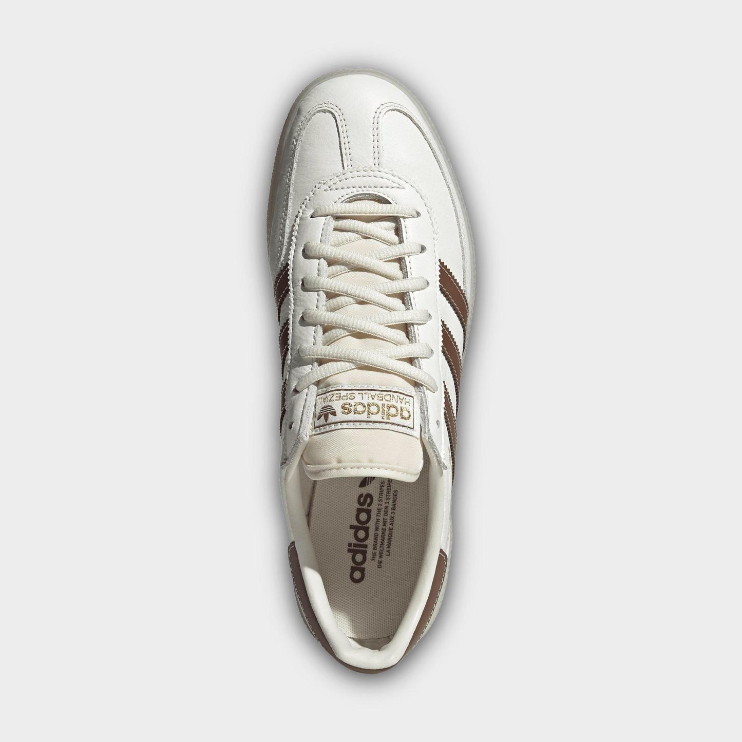 Men's adidas Originals Handball Spezial Casual Shoes - Part 3 - Core White/Preloved Brown/Off White - Top view
