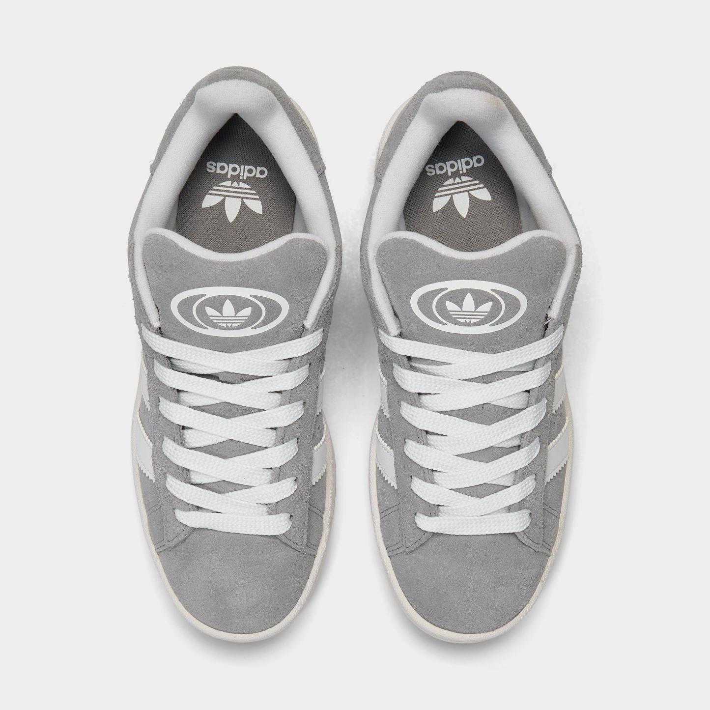 Big Kids' adidas Originals Campus 00s Casual Shoes - Grey/White - Top view