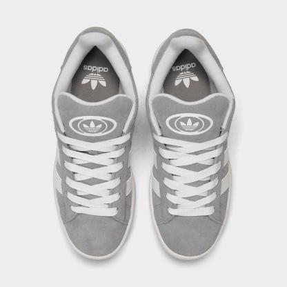 Big Kids' adidas Originals Campus 00s Casual Shoes - Grey/White - Top view