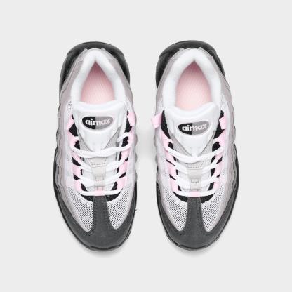 Little Kids' Nithtke Air Max 95 Premium Casual Shoes - Black/Pink Foam/White/Medium Grey - Top view