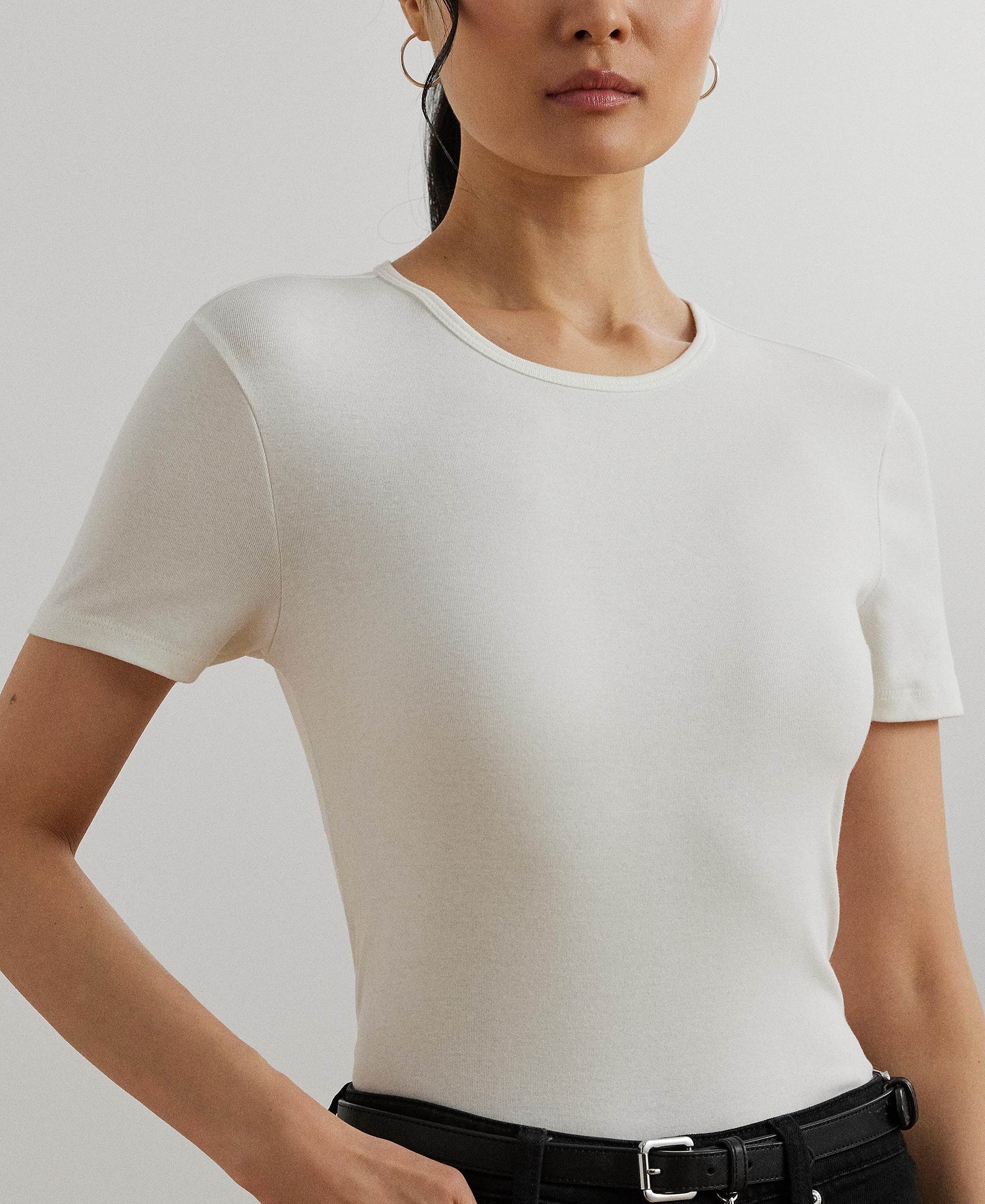 Lauren Ralph Lauren Stretch Knit T-Shirt - White