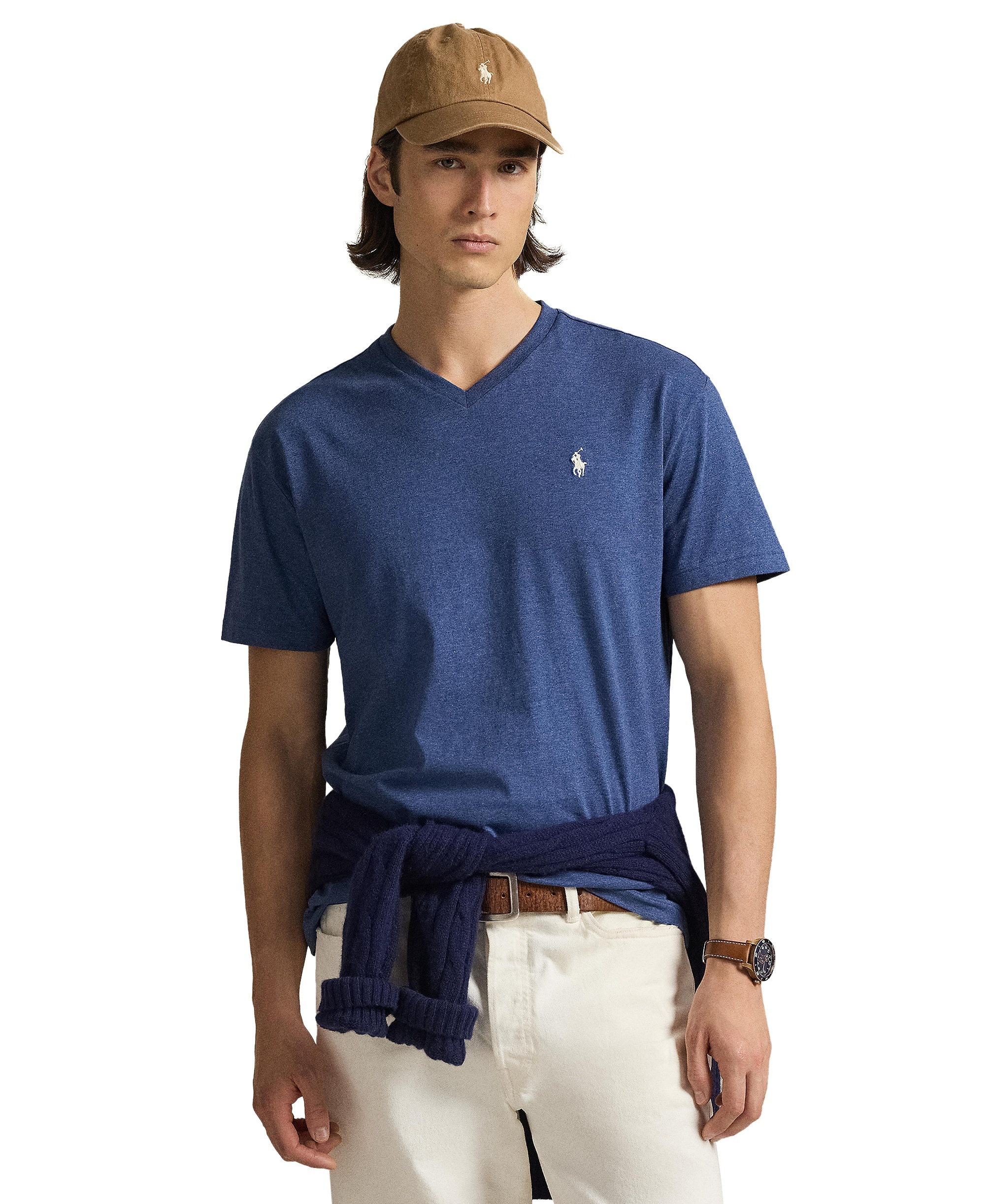 Polo Ralph Lauren Men's Classic-Fit V-Neck T-Shirt - Derby Blue Heather