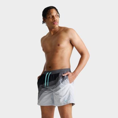 Men's Nike Swim Breaker AM95 7" Lined Volley Shorts - Smoke Grey/Wolf Grey/Bleached Turquoise