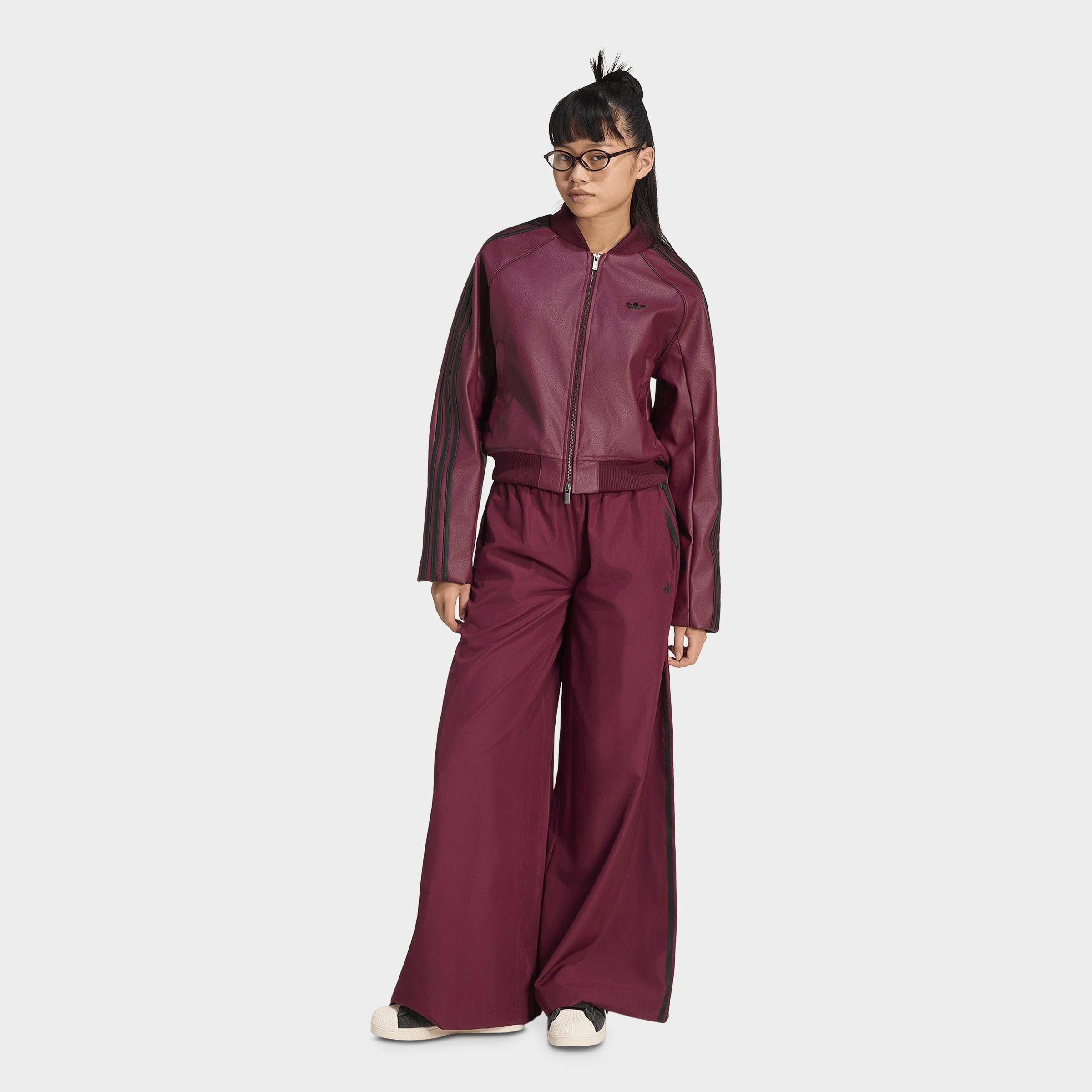 Women's adidas Originals Firebird Adilenium Woven Track Pants - Maroon/Black