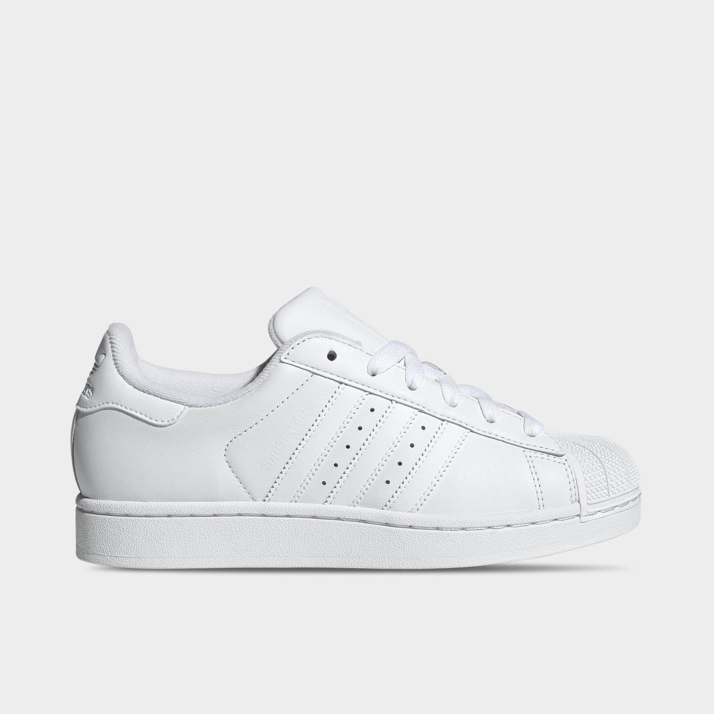 Women's adidas Originals Superstar II Casual Shoes - Cloud White/Cloud White/Core Black - Left shoe facing left. Outside of the shoe.
