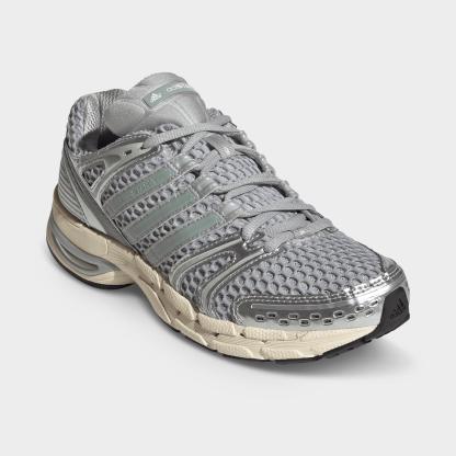 Women's adidas Adistar Control 5 Pony Print Casual Shoes - Part 1 - Grey Two/Cream White/Wonder Sage - Both shoes facing left