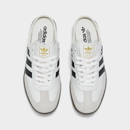 Women's adidas Originals Samba OG Mule Casual Shoes - Cloud White/Core Black/Gum - Top view