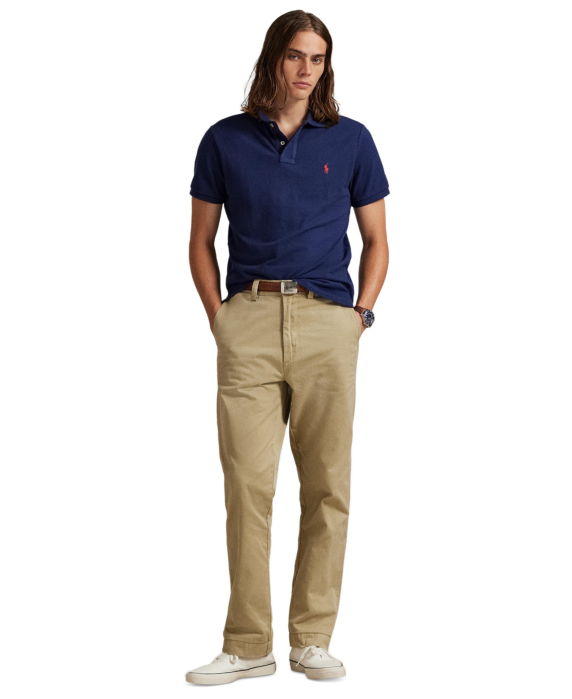 Polo Ralph Lauren Men's Custom Slim-Fit Mesh Polo Shirt - Newport Navy