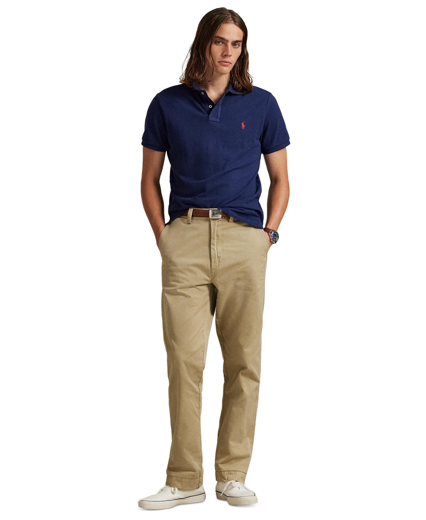 Polo Ralph Lauren Men's Custom Slim-Fit Mesh Polo Shirt - Newport Navy