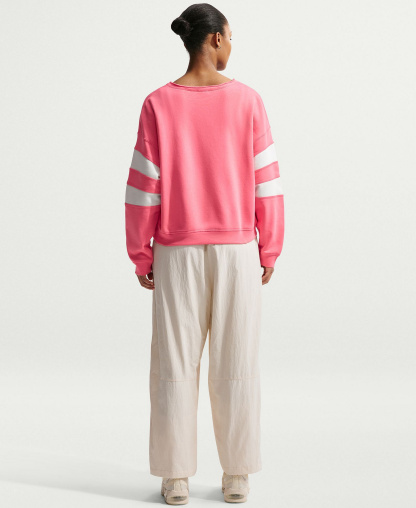 Nike Women's Sportswear Club Fleece Oversized V-Neck Sweatshirt - Sea Coral/sail/sail